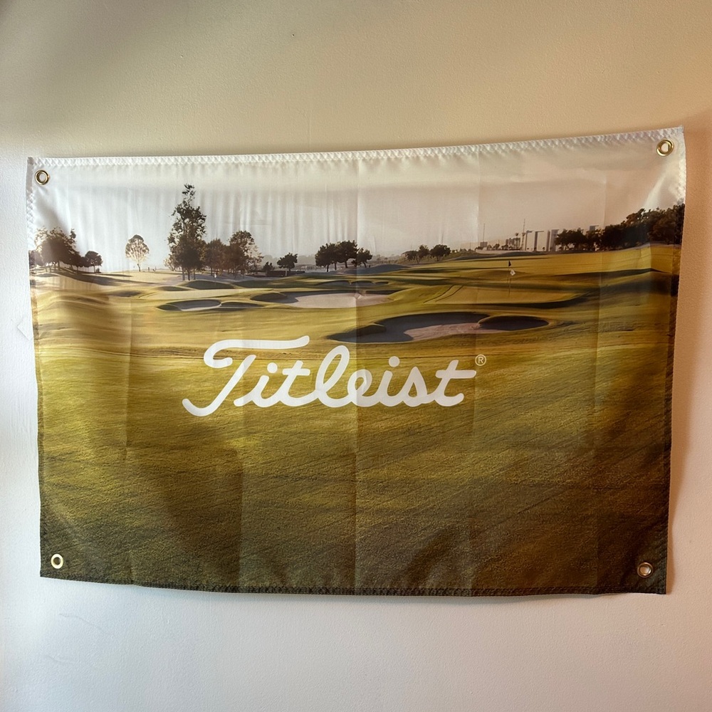 Titleist Yellow-Green Golf Course Tapestry with White Logo